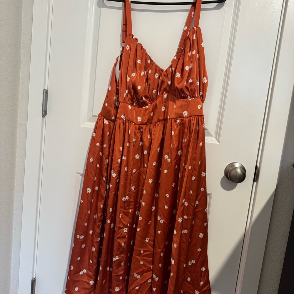 Orange Floral Dress